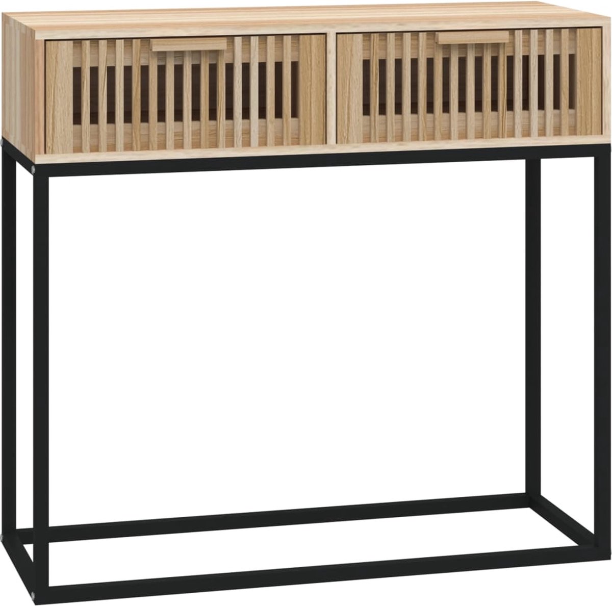 vidaXL Wandtafel - 80x30x75 - cm - bewerkt - hout - en - ijzer