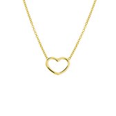 collier hart 41 + 5 cm - ketting dames goudkleurig - ketting dames - valentijnscadeau - valentijn cadeautje voor haar