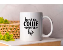 Mok border collie dad fur life - dogs - gift - cadeau - puppies - puppylove - doglover - doggy - honden - puppyliefde - mijnhond - hondenliefde - hondenwereld