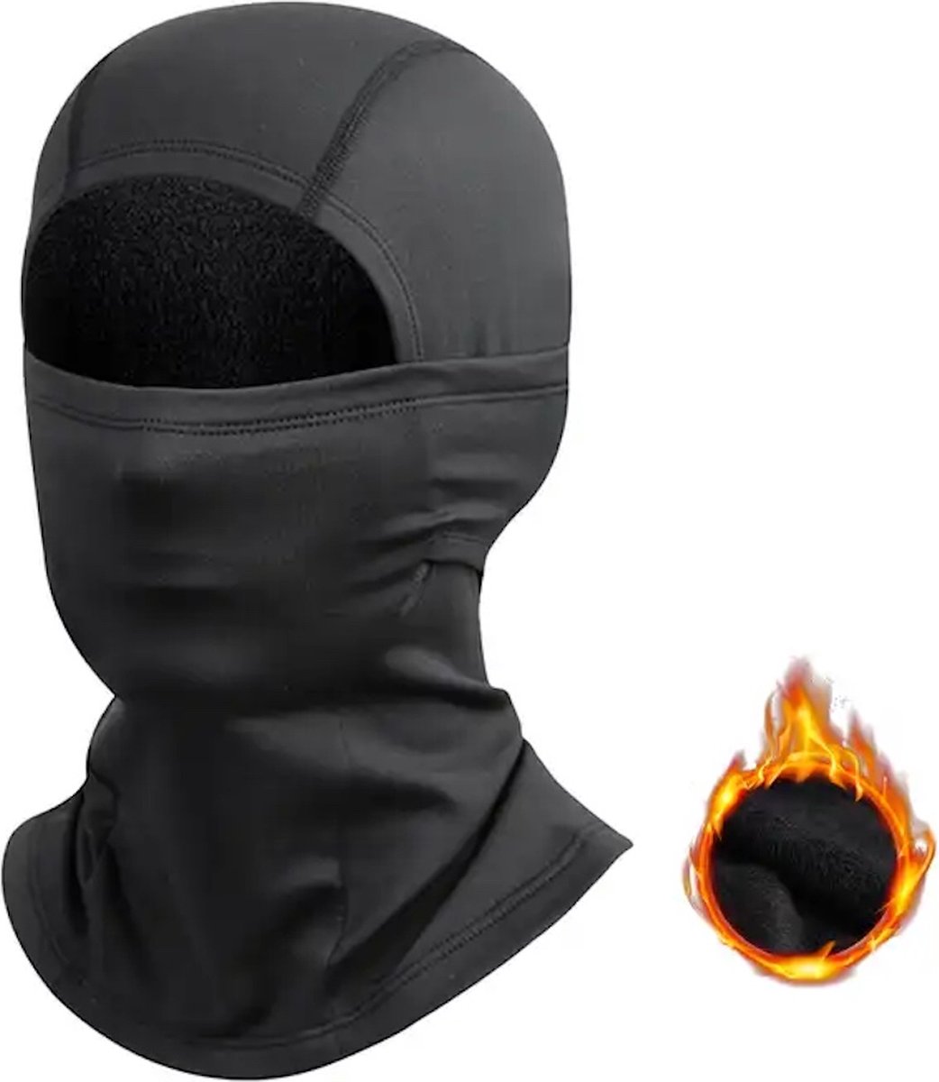 Chibaa - Unisex Wintersport Ski Mask - Multi functioneel - Fleece Headwear - Cover - Ski - Snowboard - Outdoor - Wintersport - Zwart - One Size