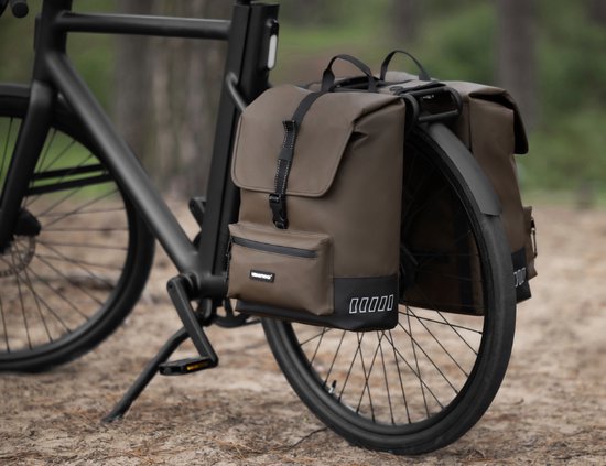 Gerecyclede dubbele fietstas Urban Proof Cargo 38L 30 x 15 x 42 cm - bruin van Urban Proof — afbeelding 2