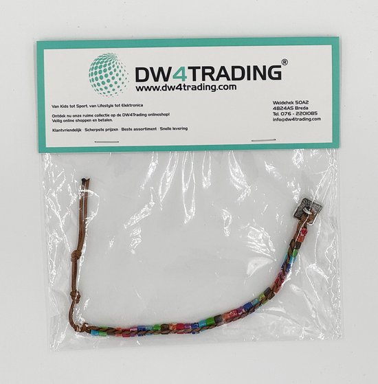 DW4Trading Chakra Armband 3 - Multicolor Natuursteen Regenboog - Imitatie Leer - Smal van DW — afbeelding 2