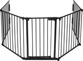 The Mash - Barrière de sécurité métallique 305 cm | pour Animaux domestiques et Enfants | Porte de cuisinière, grille de sécurité pour four pliable | Grille de configuration avec 5 éléments, porte