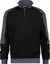 DASSY® Basiel Tweekleurige sweater - maat 2XL - ZWART/CEMENTGRIJS