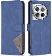 BINFEN Geometric Book Case - Geschikt voor OnePlus 12 Hoesje - Blauw