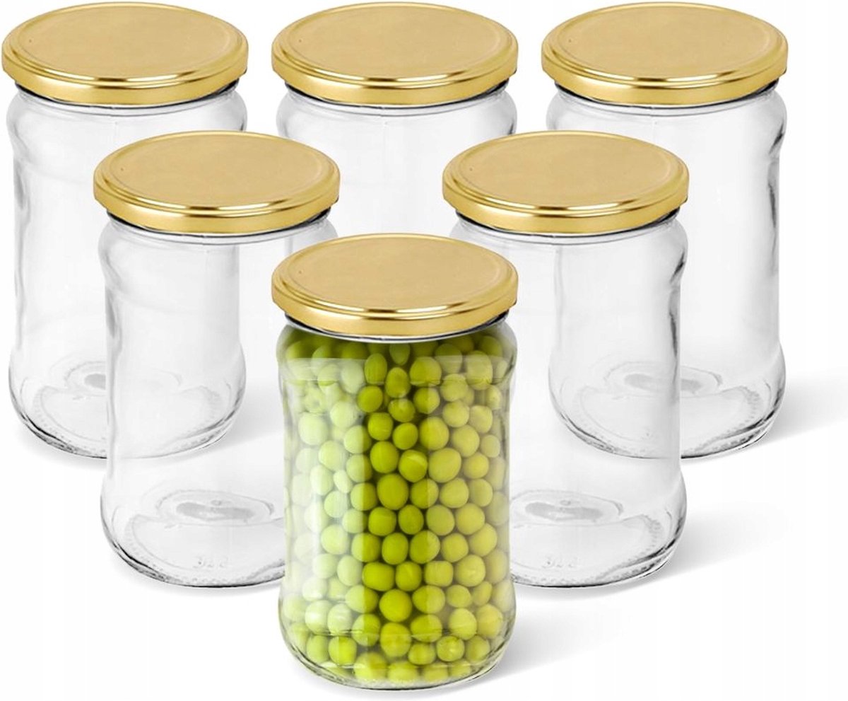 Altom Design Set van 6 Conserveringspotten 315 ml - Weckpot - Jampotten - Inmaakpotten - Voedsel bewaren, conserveren, inmaken