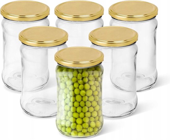 Altom Design Set van 6 Conserveringspotten 315 ml - Weckpot - Jampotten - Inmaakpotten - Voedsel bewaren, conserveren, inmaken
