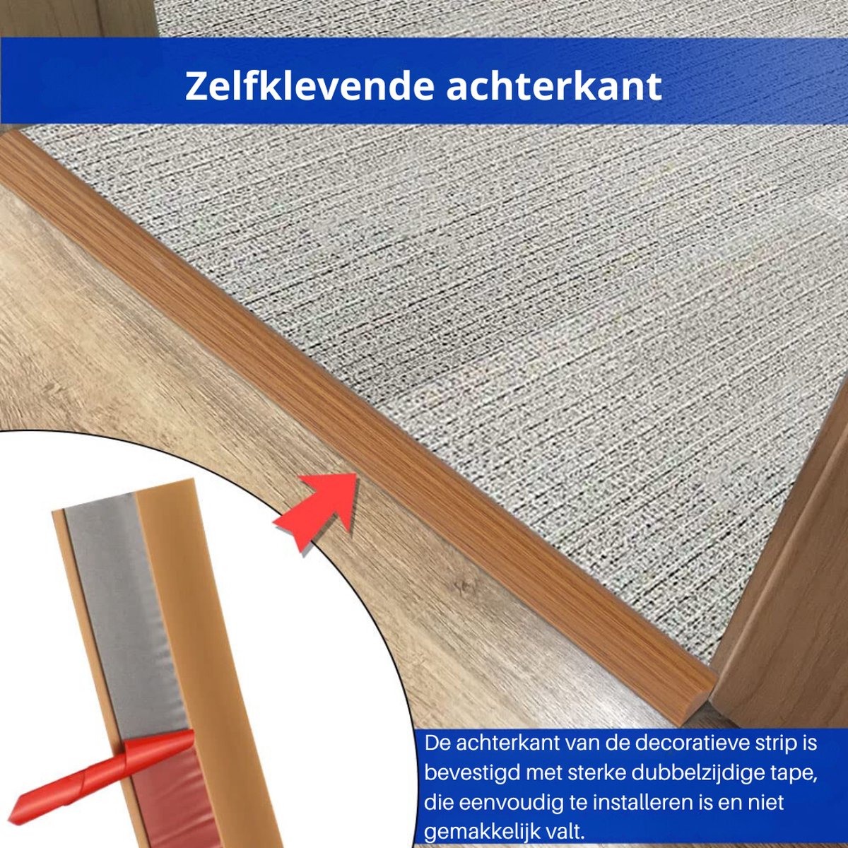 Vloer Overgangsstrip T Vorm Overgangsstrips Imitatiehout, Tapijt om Vlakke Deurdrempel te Betegelen, Zelfklevende Drempelversiering, Vloerstrip van Aluminium Deur (Color : Wood color, Size : 25mm