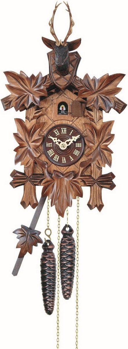 Engstler 522/5 - Koekoeksklok - 1-daags ketting uurwerk Bruin