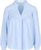 LolaLiza Katoenen hemd met macramé - Light Blue - Maat 48