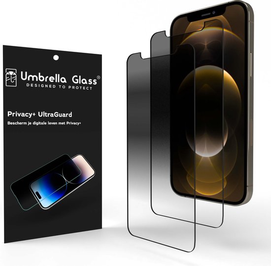 Umbrella Glass PrecisionGuard Privacy Screenprotector - Geschikt voor iPhone 12 - 12 Pro