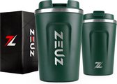 ZEUZ Thermosbeker & Koffiebeker To Go – Mok & Beker voor Koffie & Thee Onderweg – Travel Thermos Mug - 380ml – Groen