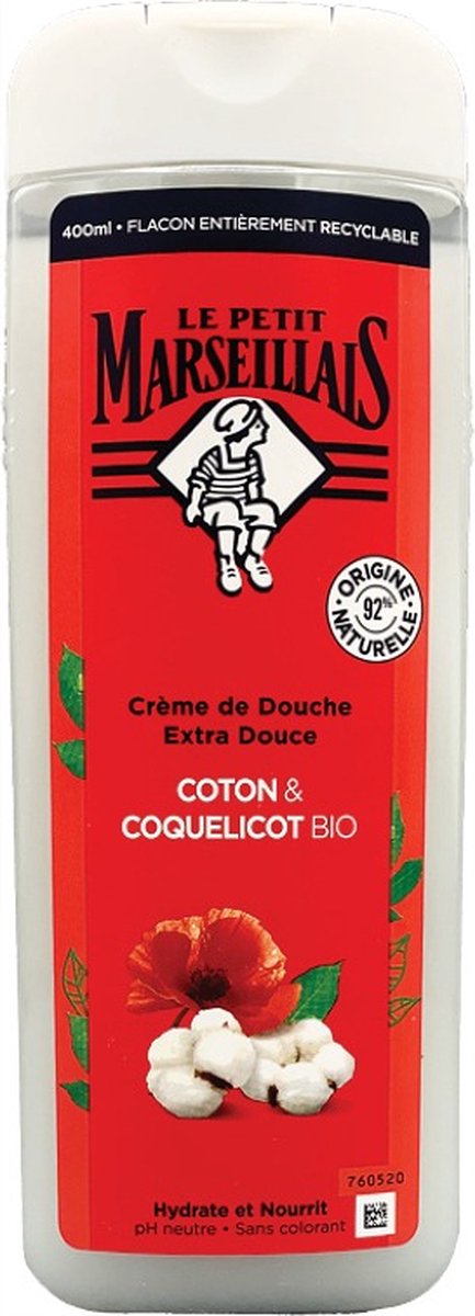 Goedkoopste Le Petit Marseillais Douchegel Katoen & Bio Klaproos (12 x 400ml