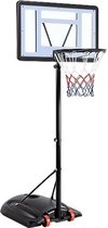 Poteau de basket extérieur - Anneau de basket avec support - Poteau de basket pour Enfants - Poteau de basket réglable - 208,5 à 269 cm - Zwart