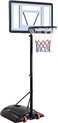 Basketbalpaal voor Buiten - Basketbalring met Standaard - Basketbalpaal voor Kinderen - Basketbalpaal Verstelbaar - 208,5 tot 269cm - Zwart