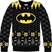 DC Comics - Pull de Noël noir et jaune avec logo Batman XL