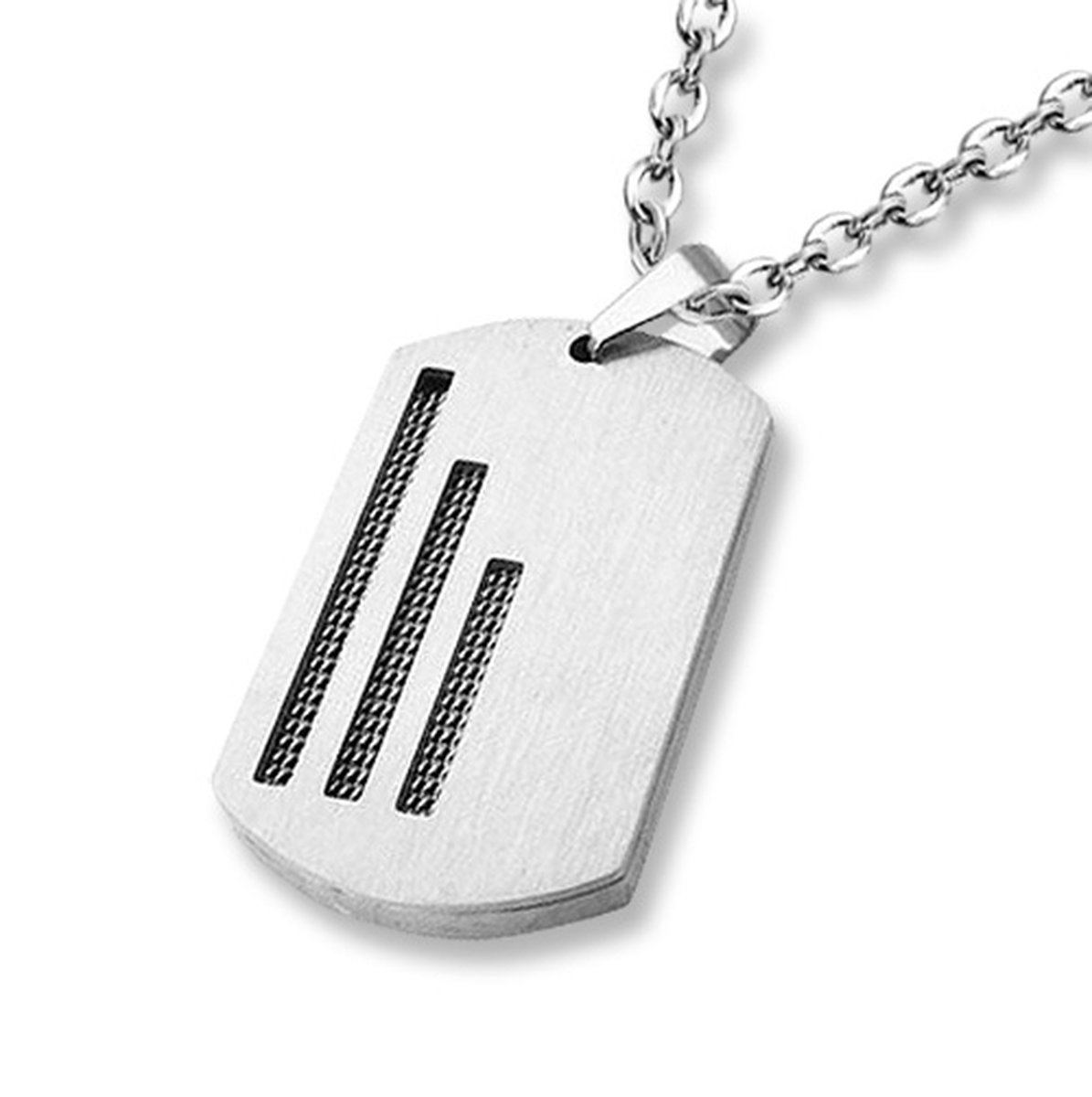 Amanto Ketting Arjen - 316L Staal - Dogtag - 38x23mm - 60cm