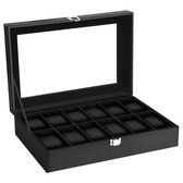 Uten Watch Box - Boîte à montres de Luxe - Boîte à bijoux - Boîte à bijoux - 12 compartiments - Zwart