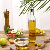 Bouteille distributrice d'huile d'olive en Verres de 17 oz - Cruet d'huile et de vinaigre de 500 ml avec verseurs et entonnoir - Carafe à décanter d'huile d'olive pour la Cuisine, transparent