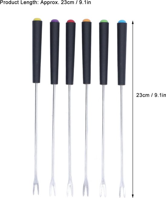 Bondoo Fonduevorken - Set van 6 - 24 cm - fondue prikkers - fonduevorkjes - fondue accessoires - RVS van Bondoo — afbeelding 4