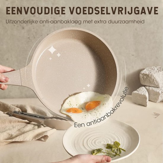 CAROTE 11-delige Pannenset,Bestaande uit een pan van 24/28cm Braadpannen,28cm Wokpan en 16/24cm Sauspannen met deksel,Siliconen Bestek, Steaktang,niet giftig,Compatibel met Alle Fornuizen CAROTE 11-delige Pannenset,Bestaande uit een pan van 24/28cm Braadpannen,28cm Wokpan en 16/24cm Sauspannen met deksel,Siliconen Bestek, Steaktang,niet giftig,Compatibel met Alle Fornuizen