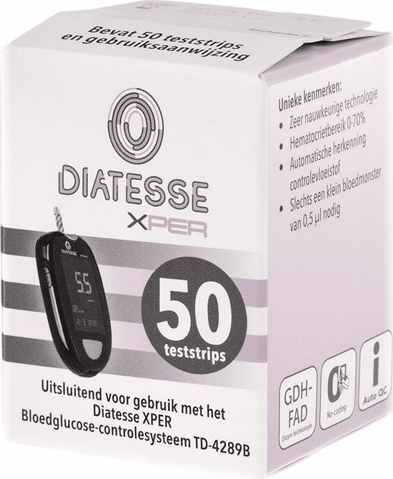 Diatesse Xper Bloedglucose-teststrips 50ST