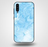 Smartphonica Telefoonhoesje voor Samsung Galaxy A50 met marmer opdruk - TPU backcover case marble design - Lichtblauw / Back Cover geschikt voor Samsung Galaxy A50