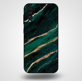 Smartphonica Telefoonhoesje voor Samsung Galaxy A50 met marmer opdruk - TPU backcover case marble design - Groen Goud / Back Cover geschikt voor Samsung Galaxy A50