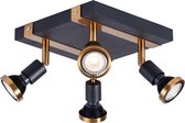 ROBUS 4L sqr GU10 LED 5W dim Y. noir / bronze