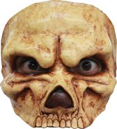 Partychimp Halfmasker Angry Skull Schedel Skelet Halloween Masker voor bij Halloween Kostuum Volwassenen Carnaval - Latex- One Size