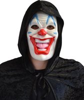 Partychimp Gezichtsmasker Horrorclown Halloween Masker Voor Bij Halloween Kostuum Volwassenen Carnavalskleding Heren Carnavalskleding Dames Carnaval Accessoires Carnaval- PVC - Wit