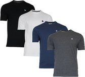 4-PackDonnay T-shirt (599008) - Sportshirt - Heren - Black/Wit/Navy/Charcoal (600) - maat S