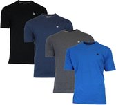 4-PackDonnay T-shirt (599008) - Sportshirt - Heren - Black/Navy/Charcoal/Active blue (602) - maat S