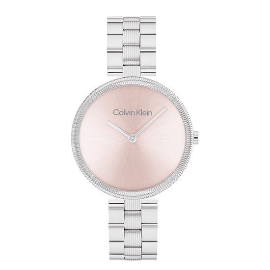 Calvin Klein CK25100015 GLEAM Dames Horloge - Mineraalglas - Staal - Zilverkleurig - 32 mm breed - Quartz - Druksluiting - 3 ATM (spatwater)