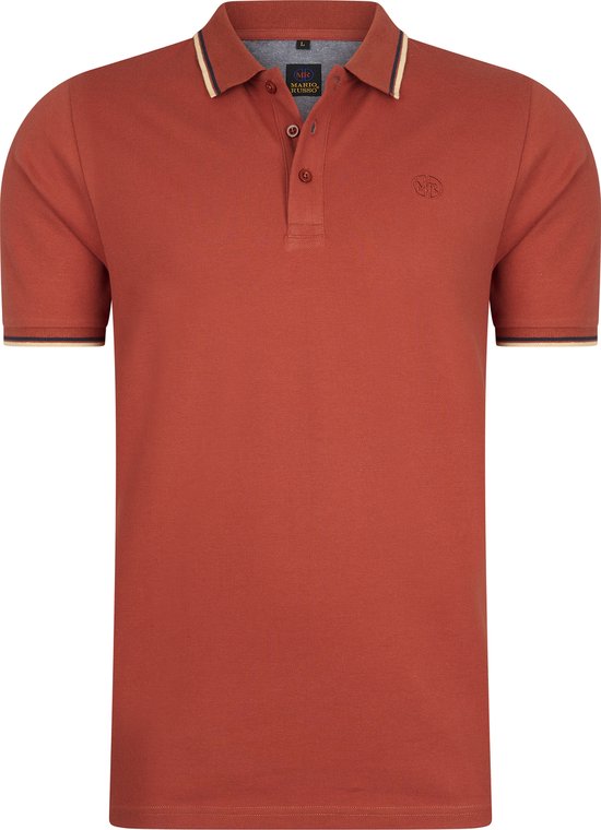 Mario Russo Polo shirt Edward - Polo Shirt Heren - Poloshirts heren - Katoen - L - Burnt Oranje