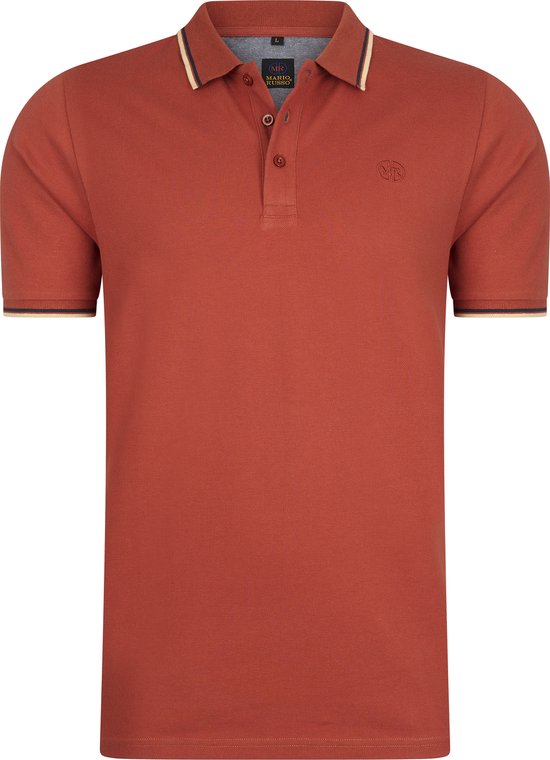 Mario Russo Polo shirt Edward - Polo Shirt Heren - Poloshirts heren - Katoen - Burnt Oranje