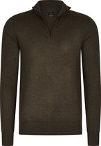 Mario Russo Half Zip Sweater - Trui Heren - Sweater Heren - Coltrui Heren - Bruin - 3XL