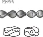 Swarovski Elements, 20 stuks Swarovski curve parels, 9x8mm, dark grey, 5826