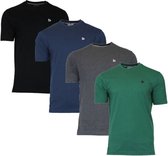4-PackDonnay T-shirt (599008) - Sportshirt - Heren - Black/Navy/Charcoal/Forrest green (603) - maat M