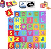 86-delige puzzelmat kinderspeelkleed speelmat speeltapijt schuimmat kinderkleed, cijfers en hoofdletters, afmetingen van elk stuk ca