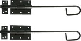 AMIG Serrure coulissante verticale/boulon à plaque - 2x - acier - 30 x 6cm - noir - clôture - portail