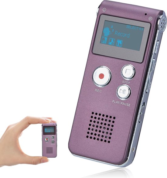64 GB dicteerapparaat met schrijffunctie, mini-opnameapparaat met spraakherkenning en MP3, Smart Voice Recorder voor lezingen, vergaderingen, klassen, interviews (met 10 navullingen