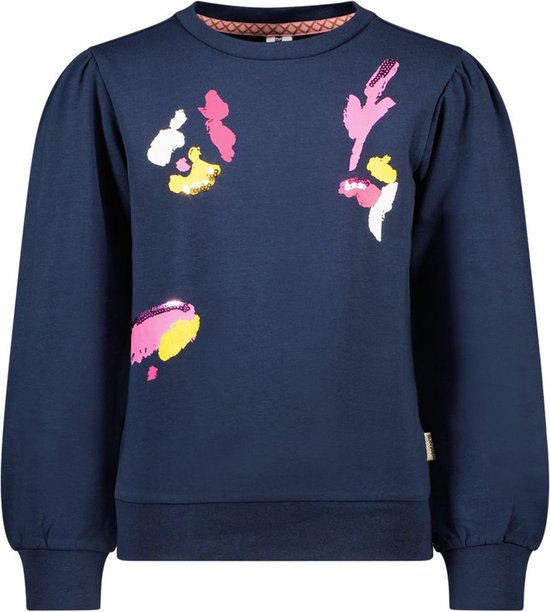 Meisjes sweater embroidery - Filou - Navy blauw