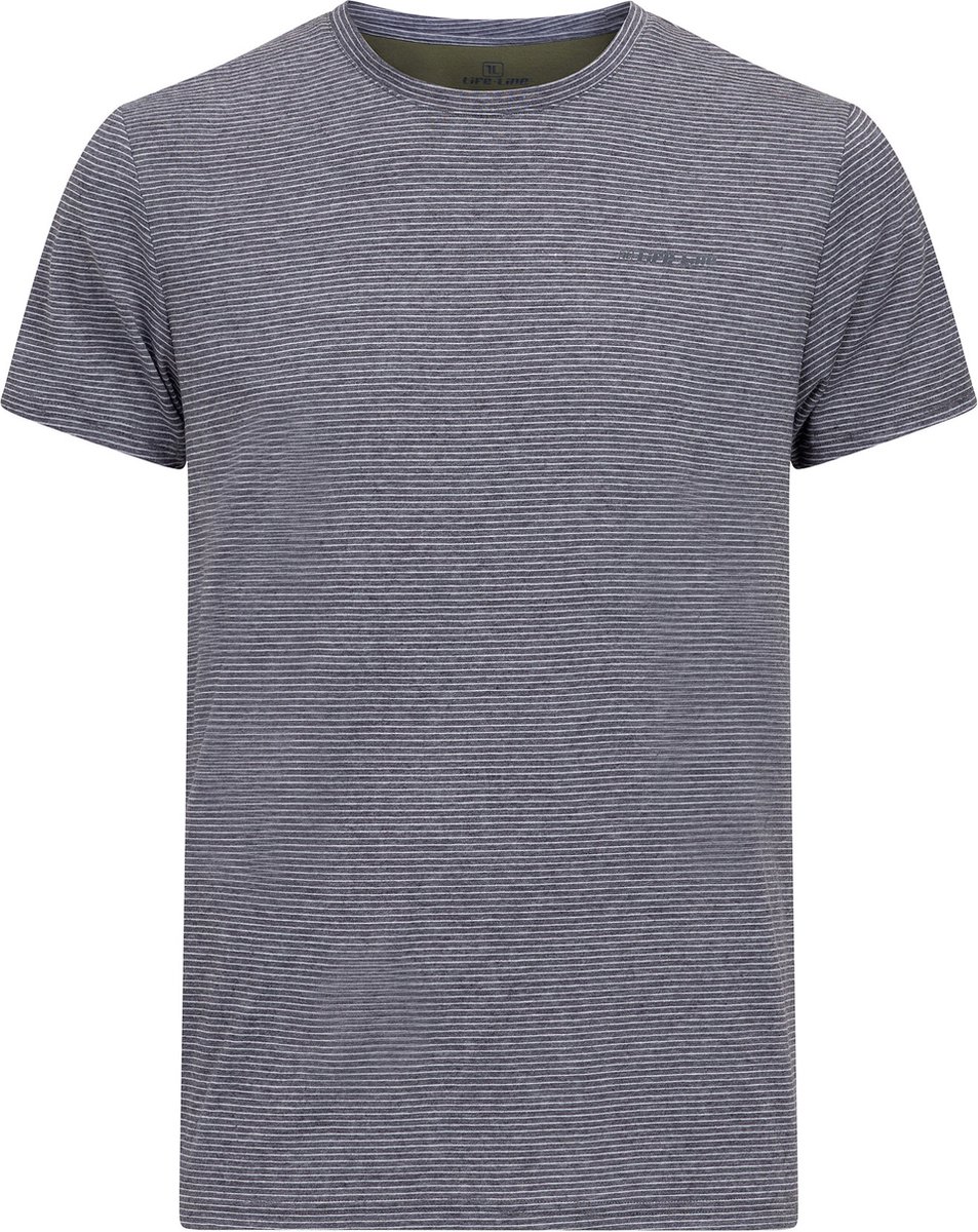 Life Line heren shirt - shirt heren - Pantanal - antraciet/wit stripe - KM - maat M