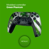 Manette Playstation 5 – Green Phantom Front & Backshell - Modded Dualsense - Convient pour Playstation 5 et PC