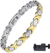 Narvie - Bracelet de Guérison - Bracelet Magnétique - Bracelet Santé Bracelet Magnétique - Couleur Or/ Argent