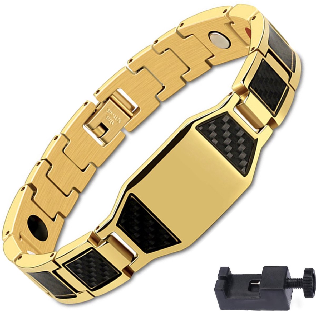 Narvie - Helende Armband - Magneet Armband - Gezondheidsarmband Magnetische Armband - Kleur Goud - Narvie