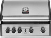 Grandhall Pro Elite Inbouw Barbecue - 5 branders - gietaluminium grillbody - gas bbq