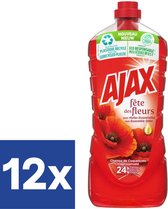 Ajax Fête Des Fleurs Klaprozenveld Allesreiniger (Voordeelverpakking) - 12 x 1.25 l