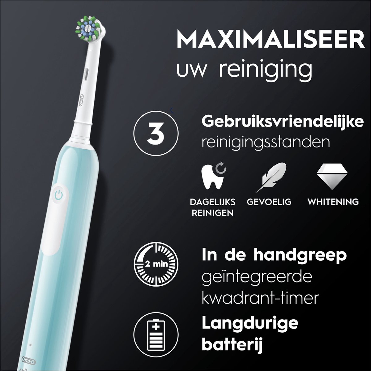 Oral-B Pro Series 1 Elektrische Tandenborstel - Blauw/Zwart - afbeelding 3